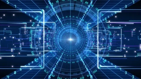 4K Animation. Futuristic technological abstract motion background, loop. Stock Footage 72865197