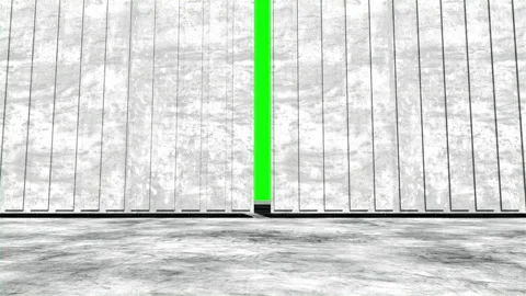 4K Animation of Gate from Hangar Opened with Green Screen Stock Footage 102039605