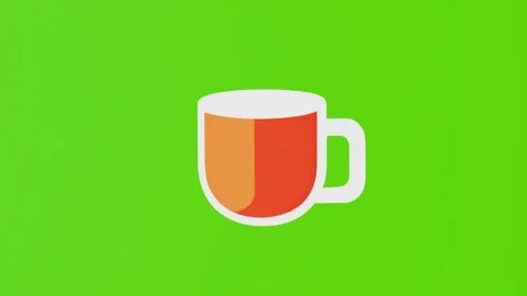 4k animation of glass of tea isolated on green background Stock Footage 287340227