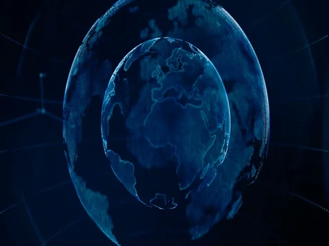 4K Animation Globe with dot world map HU... | Stock Video | Pond5