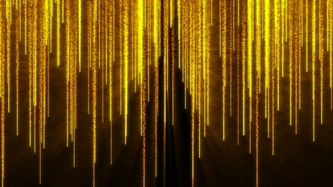 4K Animation of Gold falling bright particles. Particle rain. Flying lights. Stock Footage 112363567