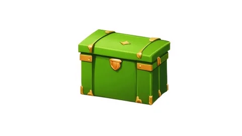 4k animation of a green retro chest isolated on a white background Stock Footage 287874071