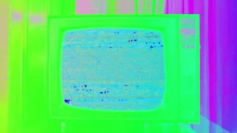 4k animation of green screen chroma key damaged footage of crt monitor Stock Footage 327866372