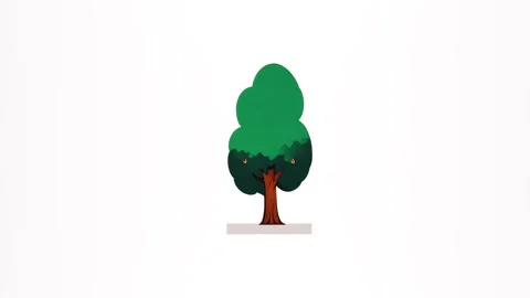 4k animation of green tree isolated on white screen Stock Footage 288708790