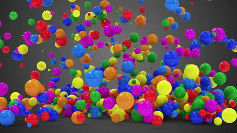 4K Animation of Heap of Colored Balls Fa... | Stock Video | Pond5