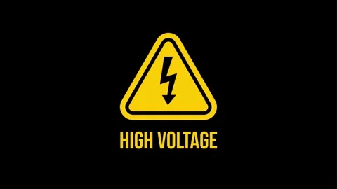 4K animation of a High Voltage sign symbol in motion. It warns of electrical Stock Footage 273138035