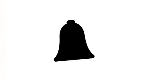 4k animation icon of black bell isolated on white screen Stock Footage 287340730