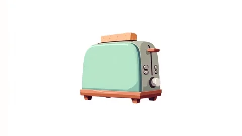 4k animation icon of bread toaster isolated on white background Stock Footage 287340604