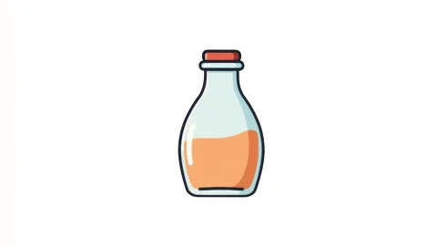 4k animation of an icon with a flask containing isolated on a white background Stock Footage 287450104