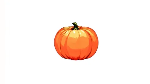 4k animation icon of ripe pumpkin isolated on white screen Stock Footage 287340713