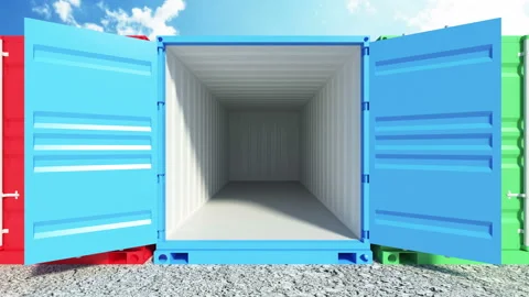 4K Animation of Inside View in Empty Cargo Container Vidéo 106194866