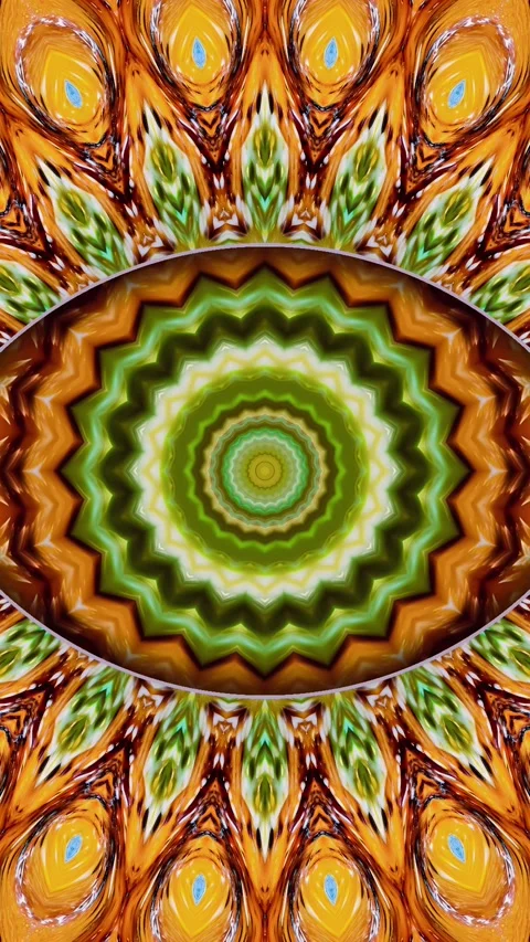 4K animation of a kaleidoscope in the shape of a hypnotic eye Stock Footage 310216592