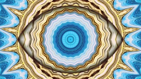 4K animation of a kaleidoscope in the shape of a hypnotic eye Video stock 310216607