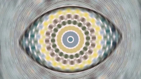 4K animation of a kaleidoscope in the shape of a hypnotic eye Video stock 310216626