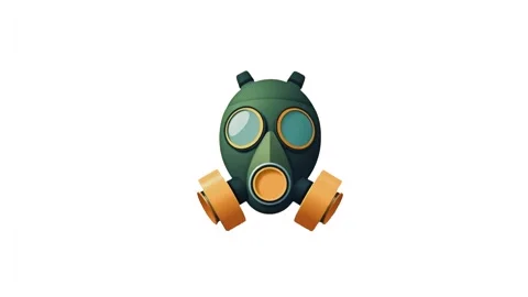 4k animation of modern gas mask icon isolated on white background. Stock Footage 287340532