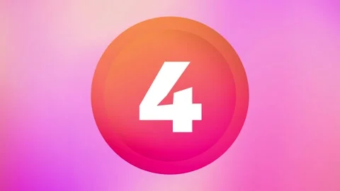 4K animation motion countdown from 5 to 1 with smooth gradient background 스톡 동영상 311573502