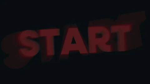 4K animation motion featuring the word START on a black background. 스톡 동영상 311259460