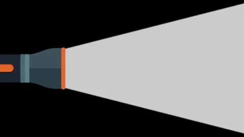 4K animation motion of a flashlight turned on and blinking repeatedly Stock Footage 311916145