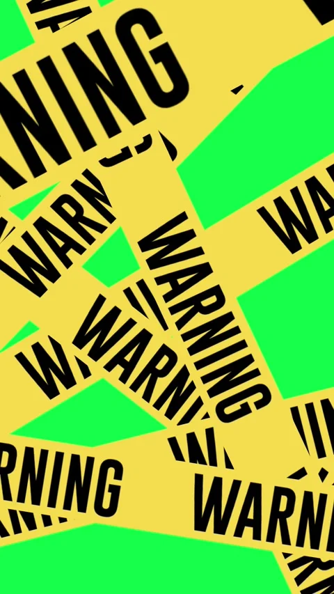 4K animation motion flat yellow warning line with green screen Stock Footage 310216497