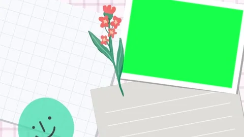 4K animation motion journaling with paper cutouts and space for photos Video stock 310216486