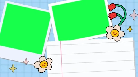 4K animation motion journaling with paper cutouts and space for photos Video stock 310216642