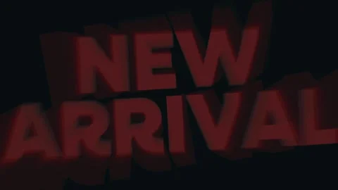 4K animation motion with NEW ARRIVAL text on a black background. Video stock 311259470