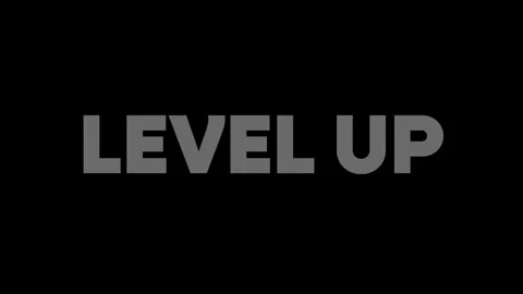 4K animation motion video featuring the text level up on a black background Video stock 311220687