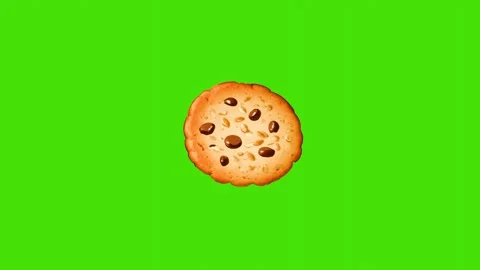 4k animation of the oatmeal cookie icon isolated on a green screen Stock Footage 287873641