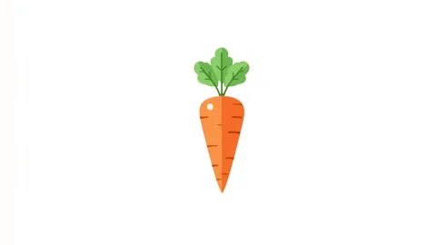 4k animation of orange carrot isolated on white background. Stock Footage 287449859