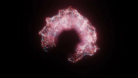 4k animation of particles movement and forming letter C to again letter C. Stock Footage 166610386