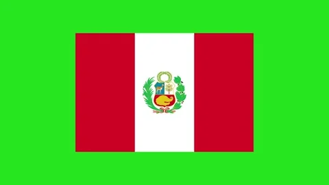 4K animation of the Peru flag with a green screen background Stock Footage 310220199
