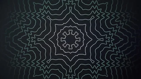 4K animation of a pulsating star. A contoured kaleidoscope on a dark background Stock Footage 327129601