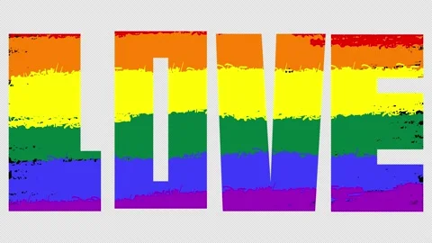 4k animation of the rainbow word Love Stock Footage 157586864