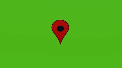 4k animation of red location symbol on map isolated on green background. Stock Footage 282659038