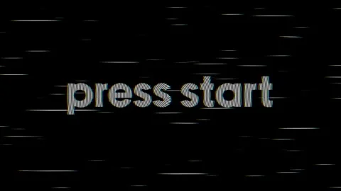  4K animation retro Press Start lettering on a fast-moving Stock Footage 273137979
