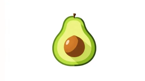 4k animation of ripe avocado icon isolated on white background Stock Footage 287449958
