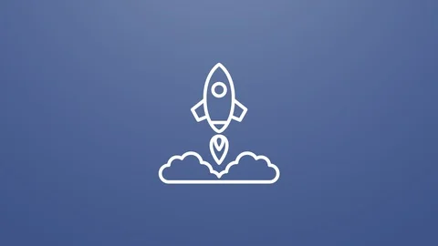 4k animation of rocket icon. Video stock 120117866