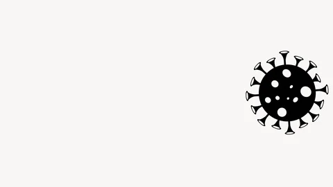 4K Animation rotating and moving coronavirus from left to right. Spinning Stock Footage 129602867