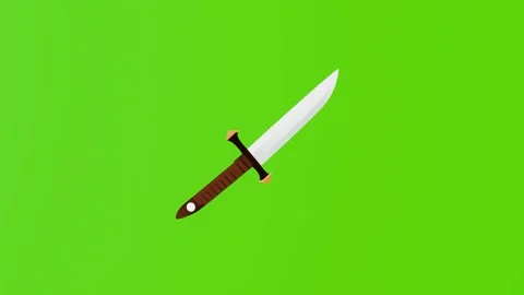 4k animation of a short dagger isolated on a green screen Stock Footage 287997775