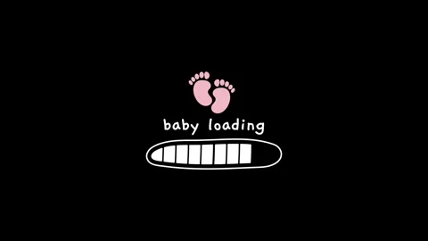 4K animation showing baby loading progress with a baby footprint illustration 스톡 동영상 311516955