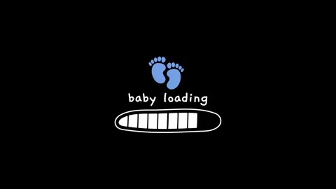 4K animation showing baby loading progress with a baby footprint illustration Stock Footage 311516964