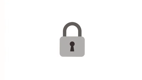 4k animation of silver lock icon isolated on white background Stock Footage 289523643