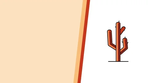 4k animation of simple icon of cactus with copyspace for text. Stock Footage 206351463