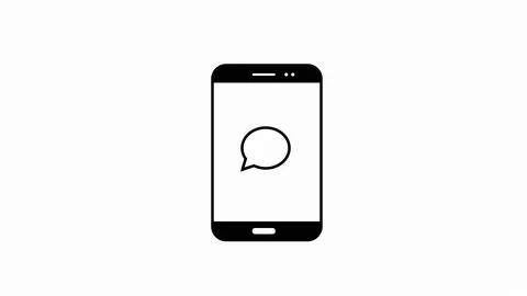 4K Animation of smartphone shape in black on white background with element of a Stock Footage 120256571