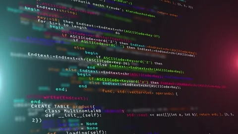 4K Animation of Source code data scrolling . Program code hacking process Stock Footage 246543736