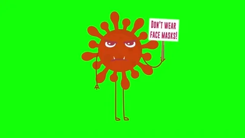 4K animation standing red Coronavirus with legs and arms. 库存影片 131536760