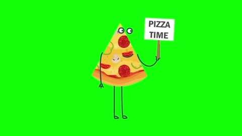 4K animation standing slice of pizza with legs and arms. 스톡 동영상 130846355