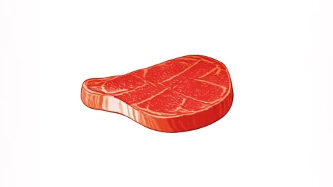 4k animation of a steak isolated on a white screen Stock Footage 287873625