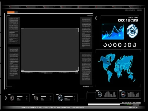 4K Animation UI User Interface with HUD ... | Stock Video | Pond5