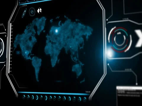 4K Animation UI User Interface with worl... | Stock Video | Pond5
